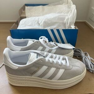 Adidas Gazelle Bold Sneakers in Gray and White